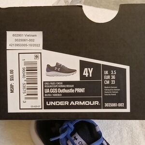 Under Armour Black GGS Outhustle Print Shoes with Logo, Size 4Y, New Condition